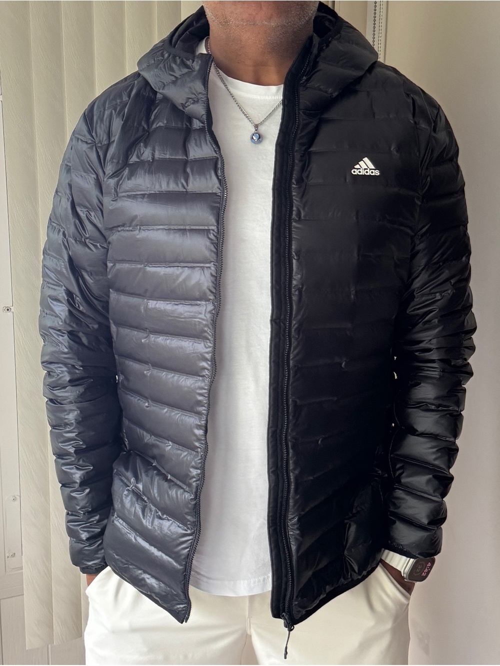 Adidas Black Hooded Puffer Jacket - Men’s XL